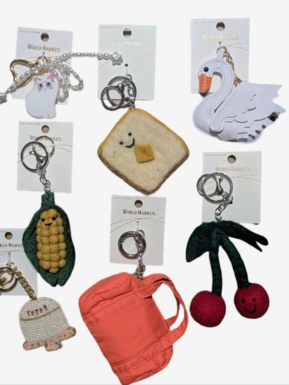 World Market 7pc Bag Charm/ Keychains Lot